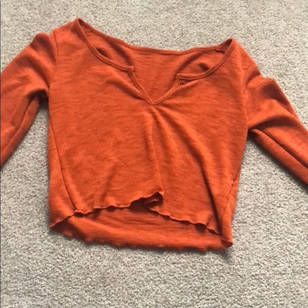 Romwe Lettuce Cut Crop Top